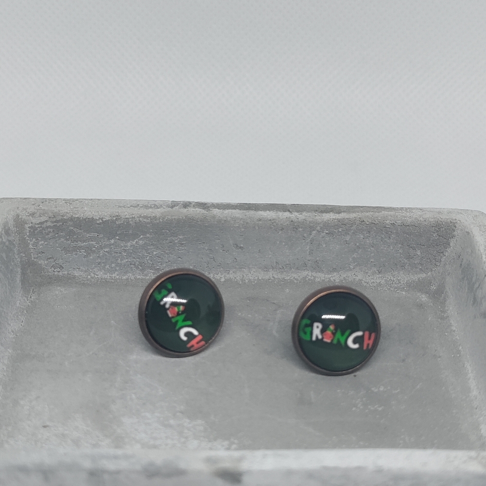 Grinch Cabochon Stud earrings